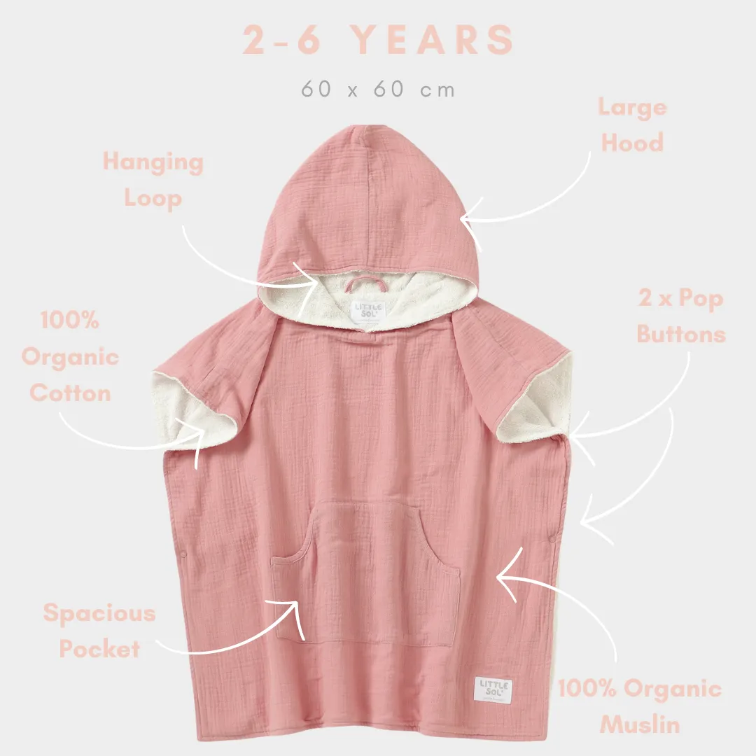 Hooded Beach Towel - Coral Pink (2 - 6 Years)
