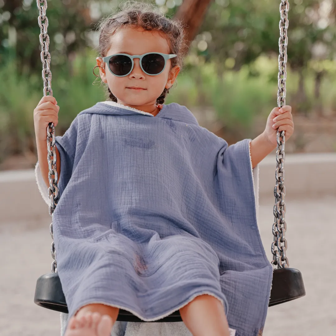 Hooded Beach Towel - Sea Blue (2 - 6 Years)