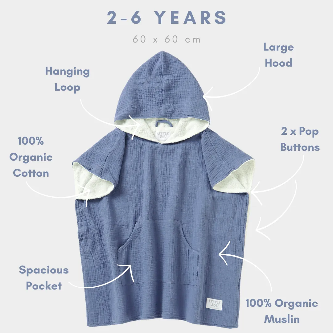 Hooded Beach Towel - Sea Blue (2 - 6 Years)