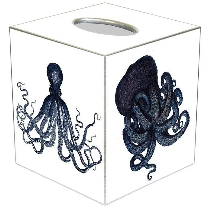 Indigo Octopus Decoupage Bath Set