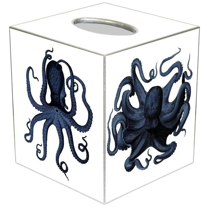 Indigo Octopus Decoupage Bath Set