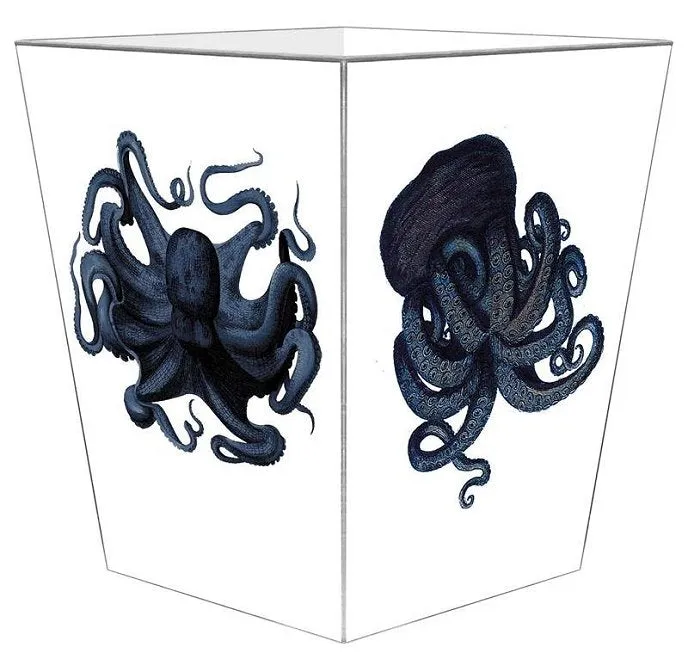 Indigo Octopus Decoupage Bath Set