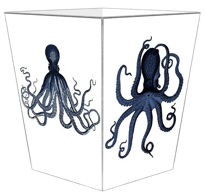 Indigo Octopus Decoupage Bath Set