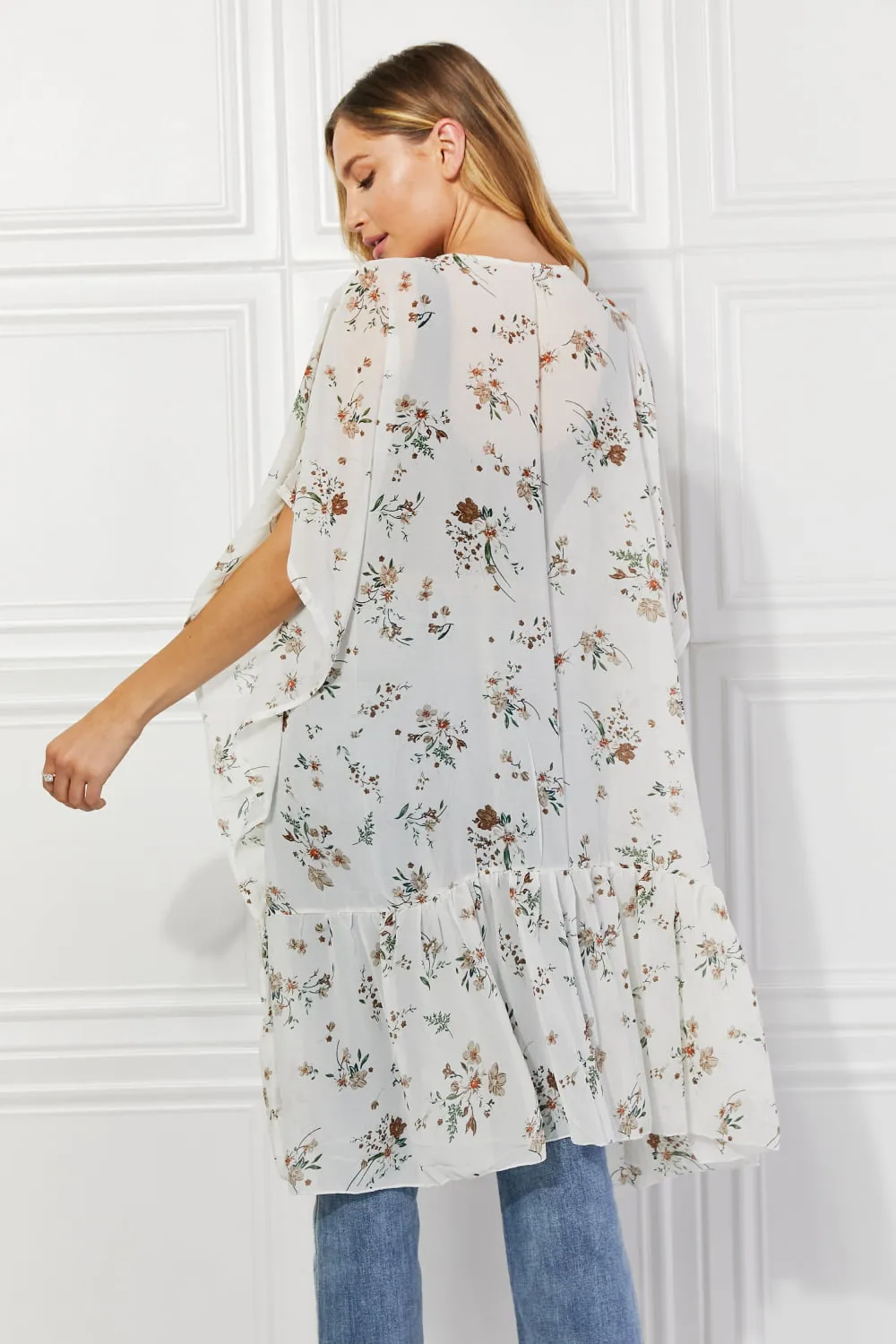 Justin Taylor Meadow of Daisies Floral Kimono - Ships from The USA