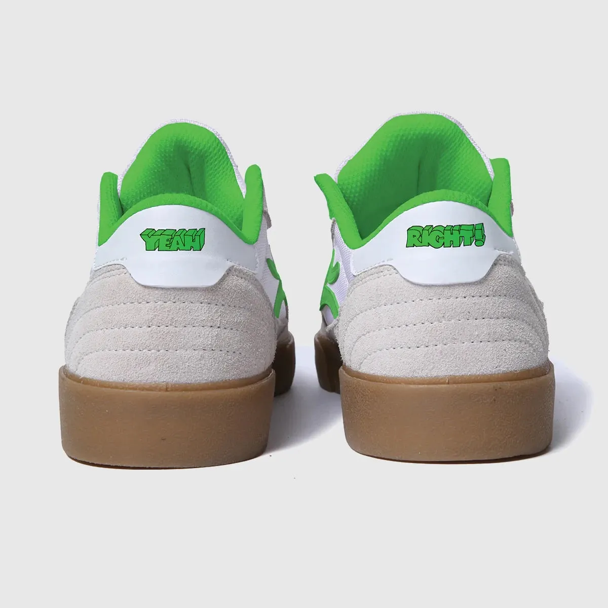 Lakai Cambridge x Yeah Right Skate Shoes White/ UV Green Suede