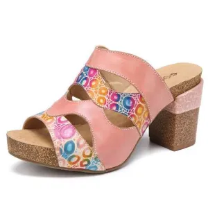 Leather High Heel Sandals
