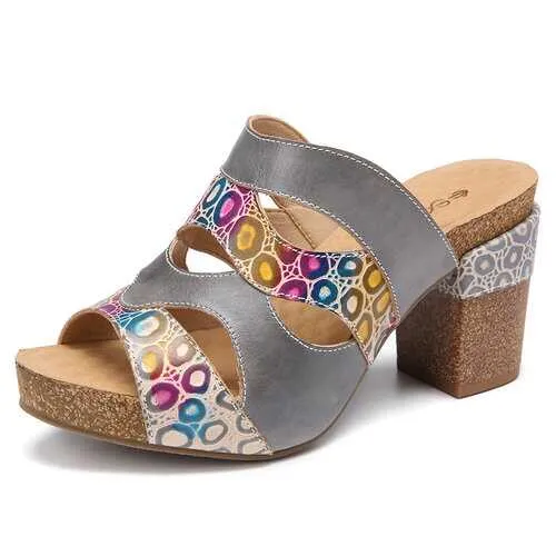 Leather High Heel Sandals