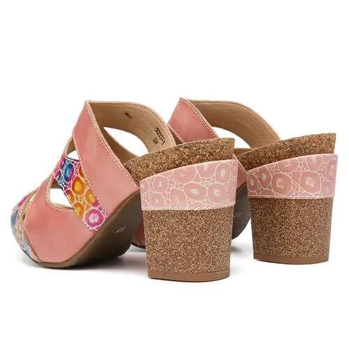 Leather High Heel Sandals