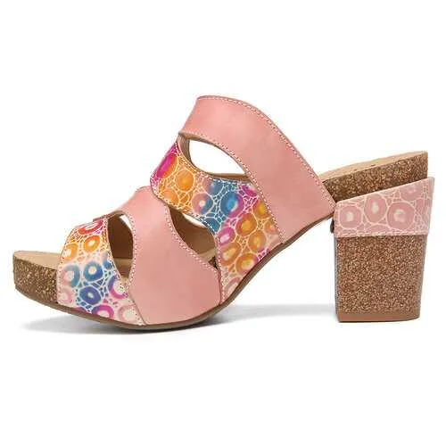 Leather High Heel Sandals