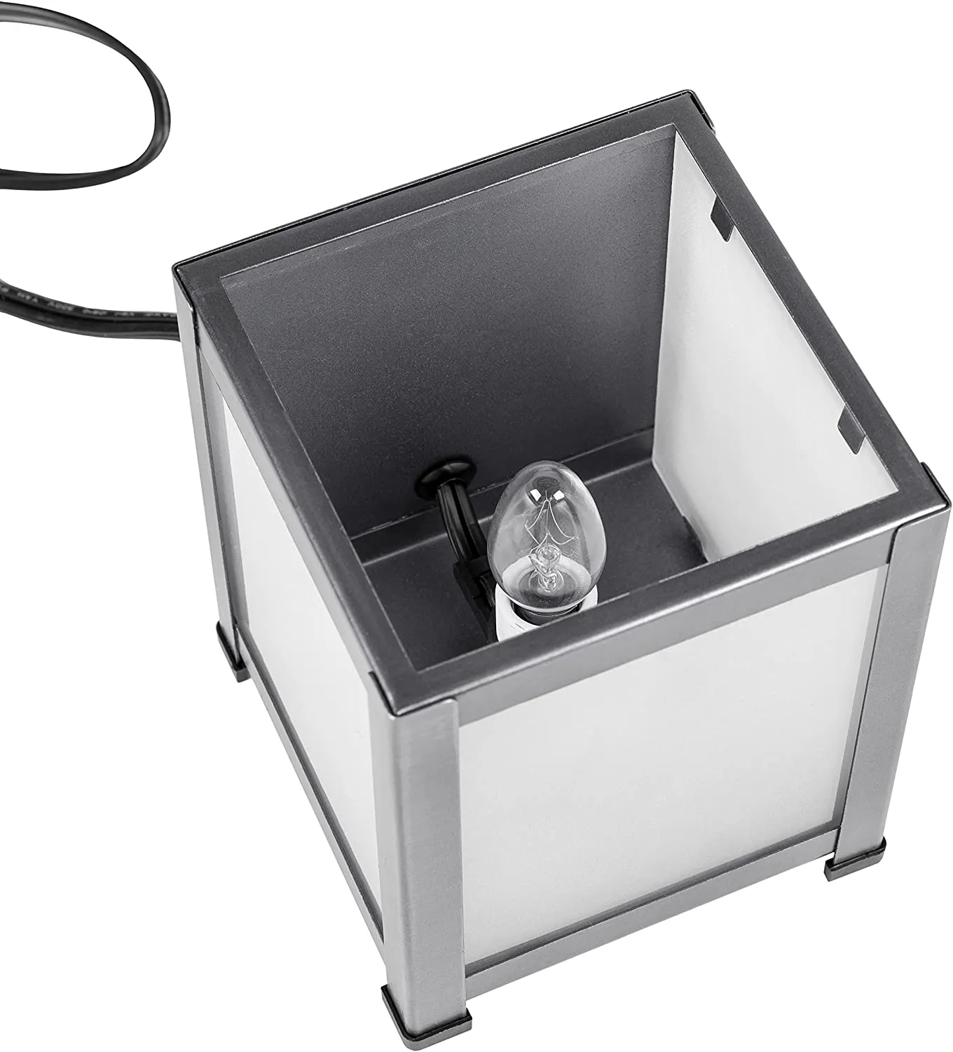 Life Better at Beach Seashore Silvertone Metal Electrical Wax Tart & Oil Glass Lantern Warmer