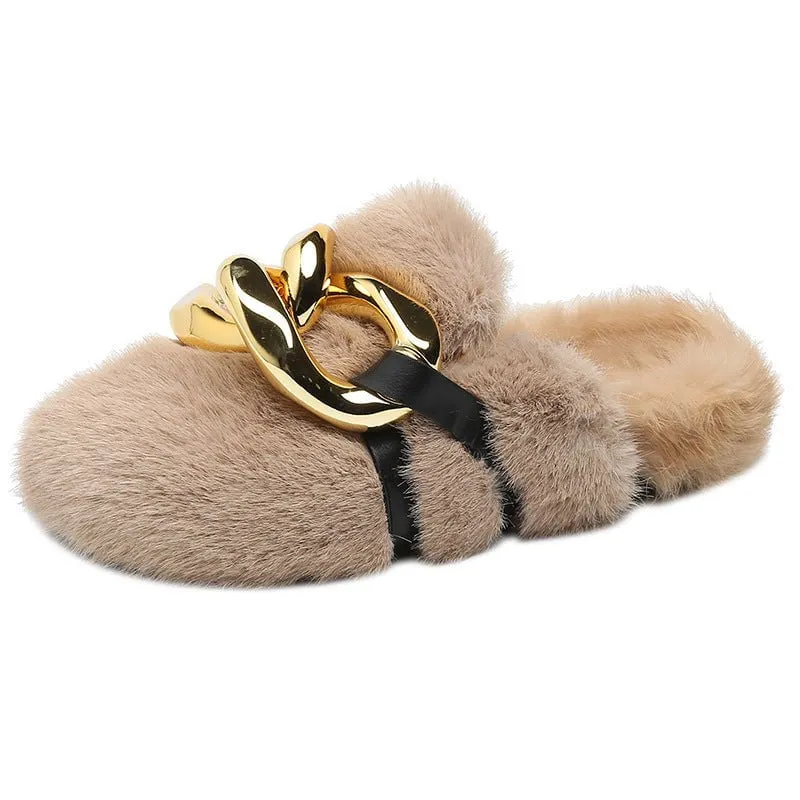 LovelyRLovely Women's Outerwear Mink Fur Slippers
