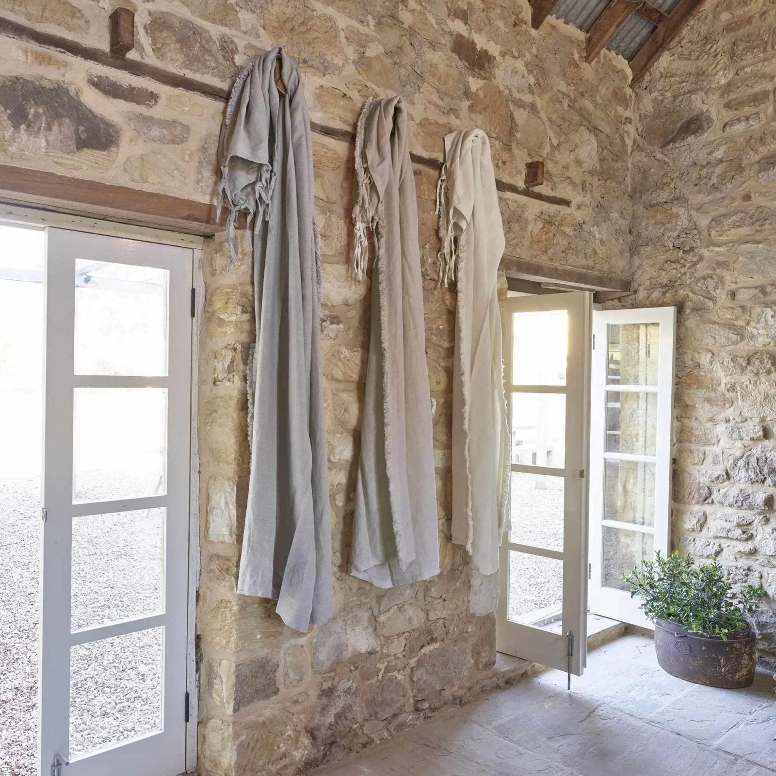 Luca® Boho Linen Curtain - Off White