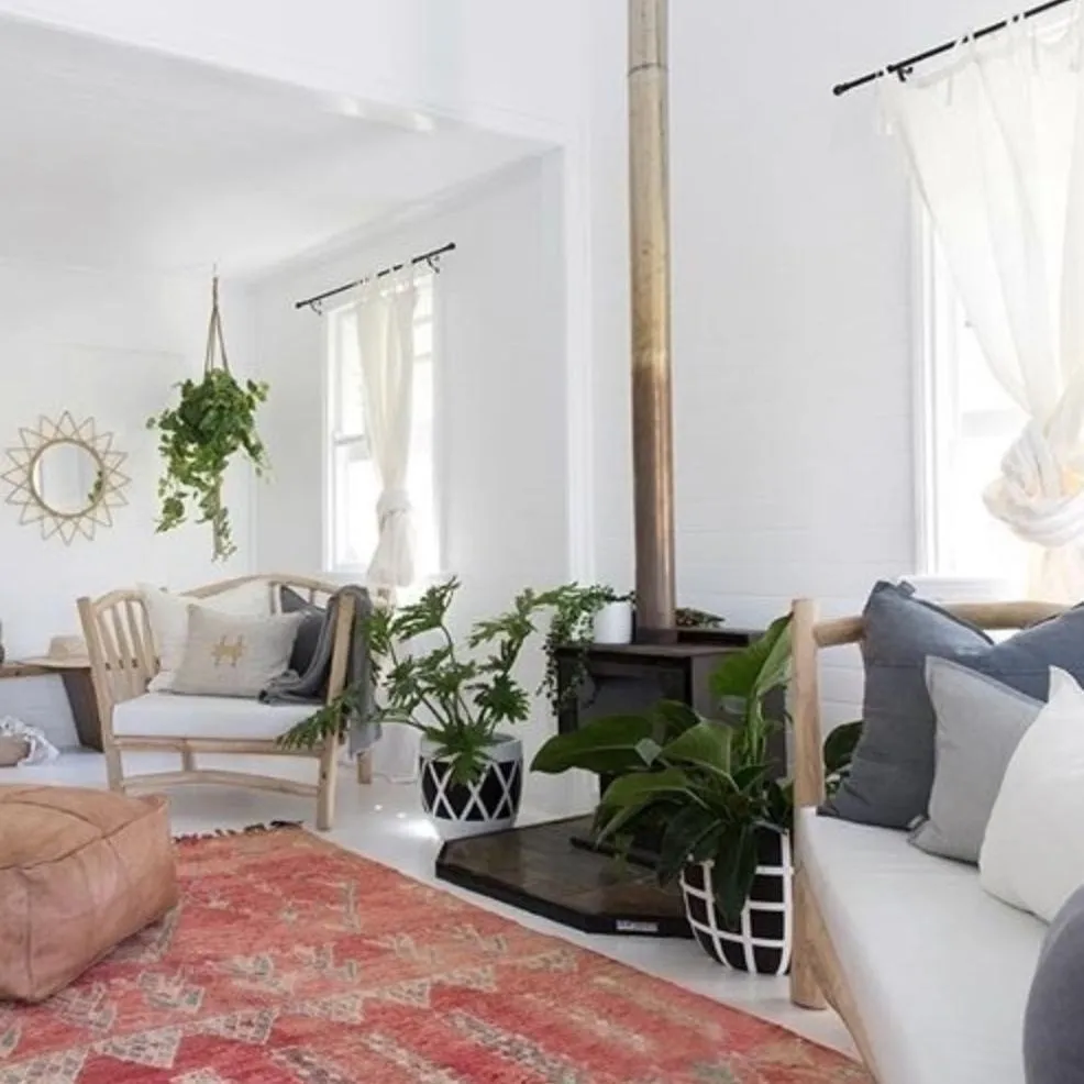 Luca® Boho Linen Curtain - Off White