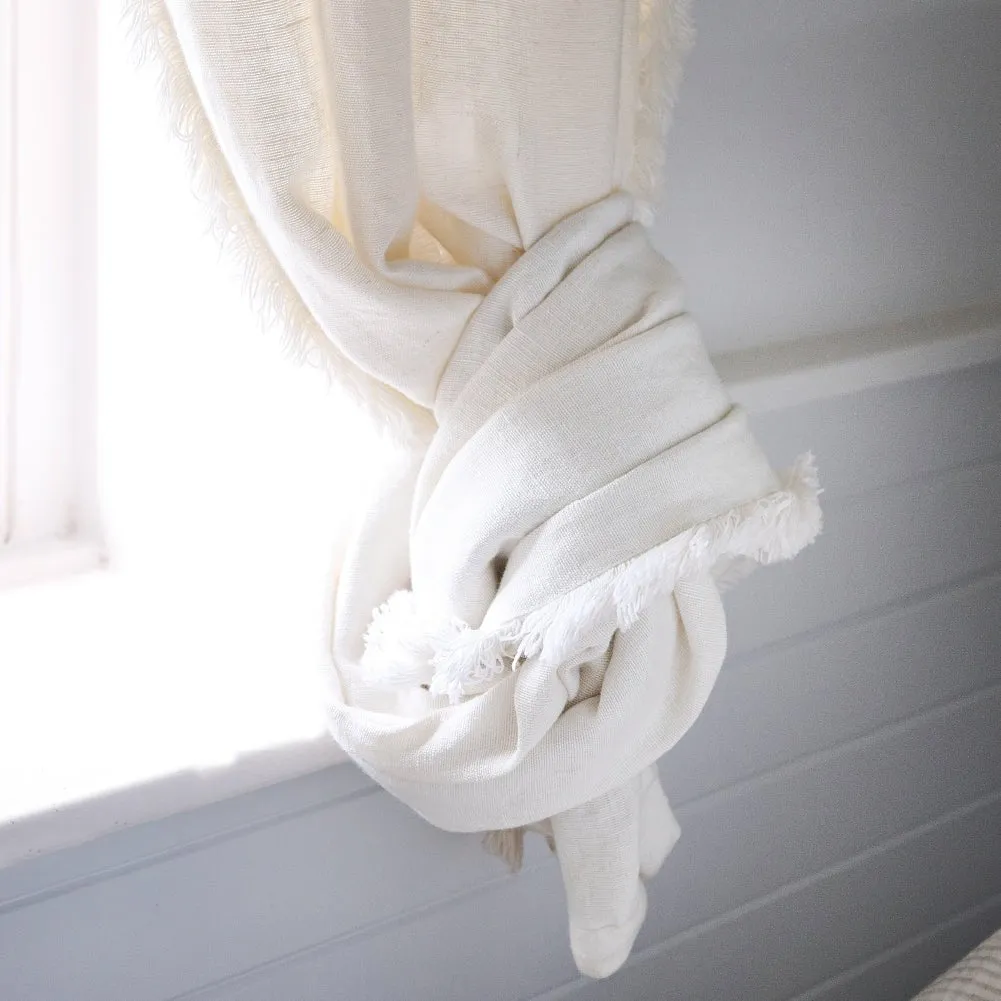 Luca® Boho Linen Curtain - Off White