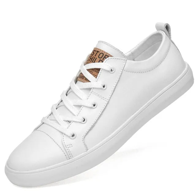 Luxury Genuine Leather Casual Lace Up Sneaker