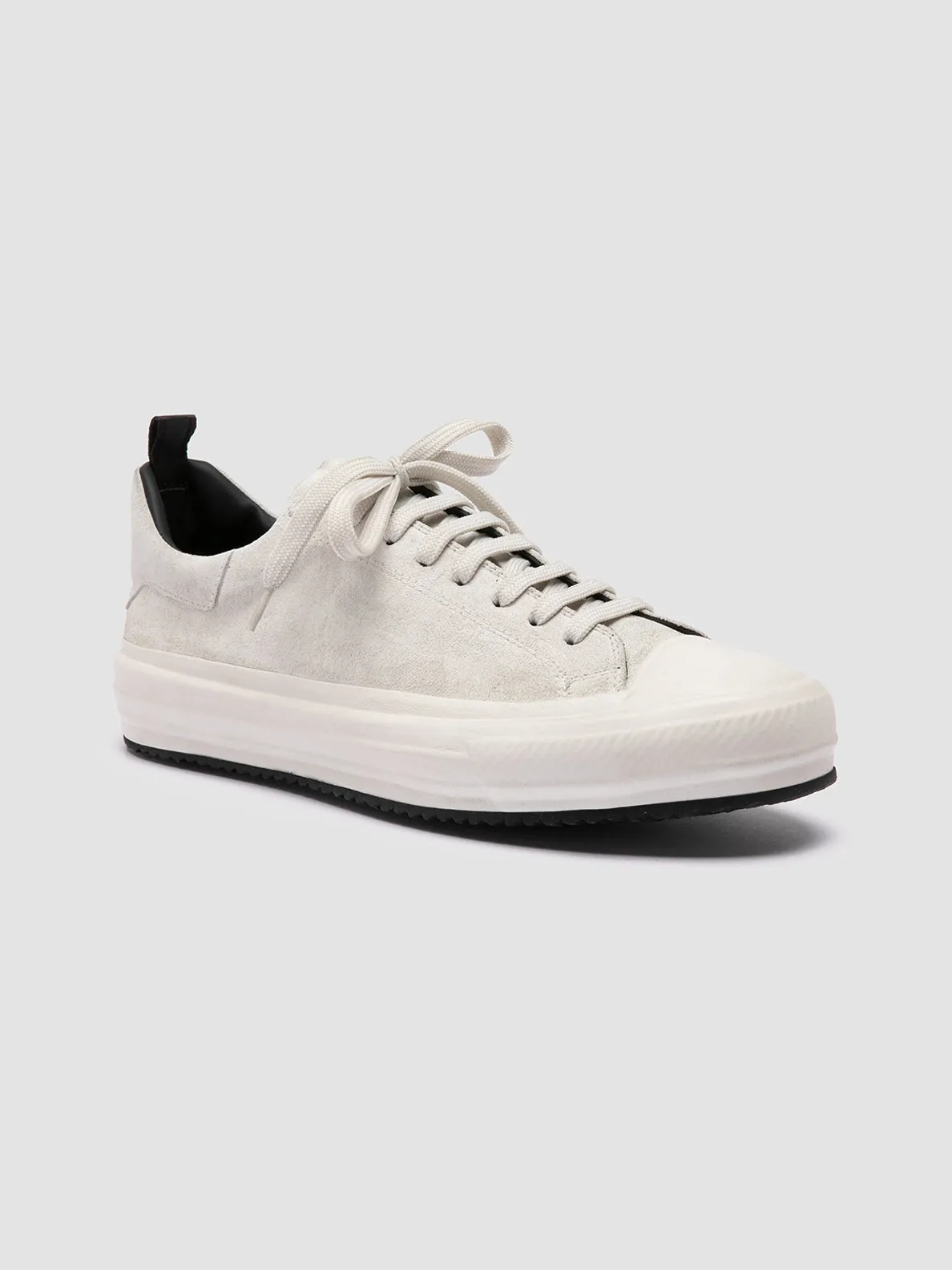 MES 009 - White Leather and Suede Low Top Sneakers