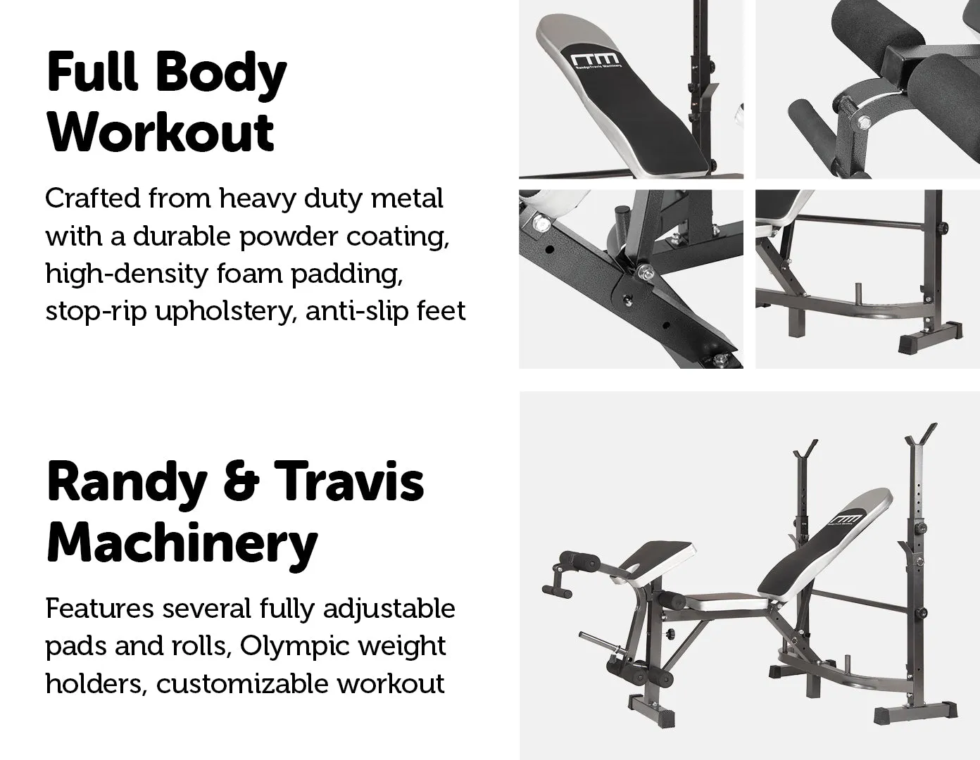 Multi Station Home Gym, Adjustable Incline Bench, 500kg Capacity