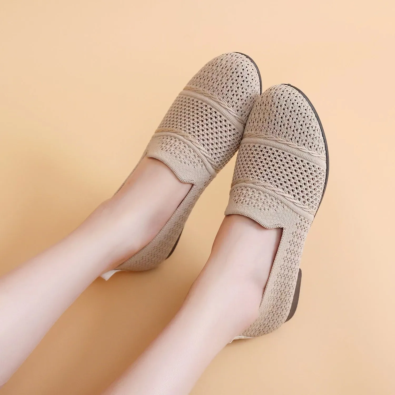 Nanccy Weaving Breathable Loafers  Comfortable Walking Casual Flats Shoes WF05