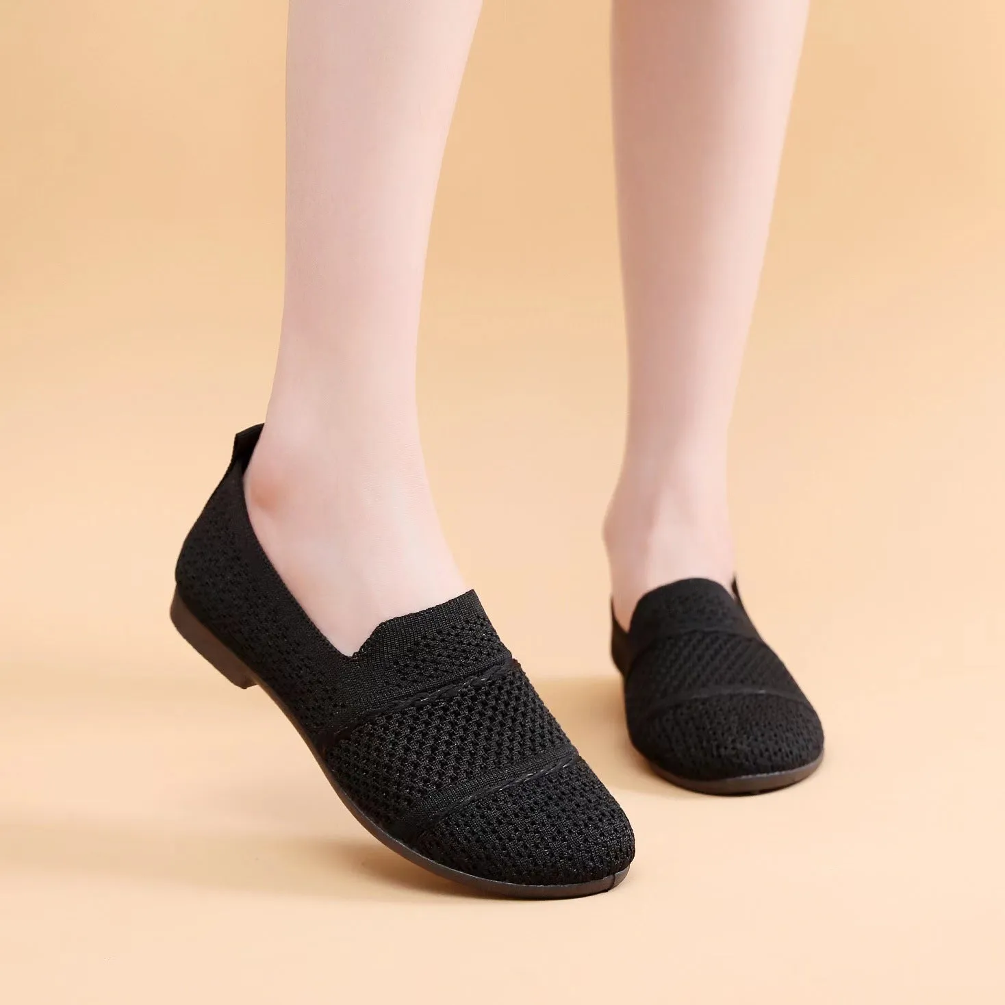 Nanccy Weaving Breathable Loafers  Comfortable Walking Casual Flats Shoes WF05
