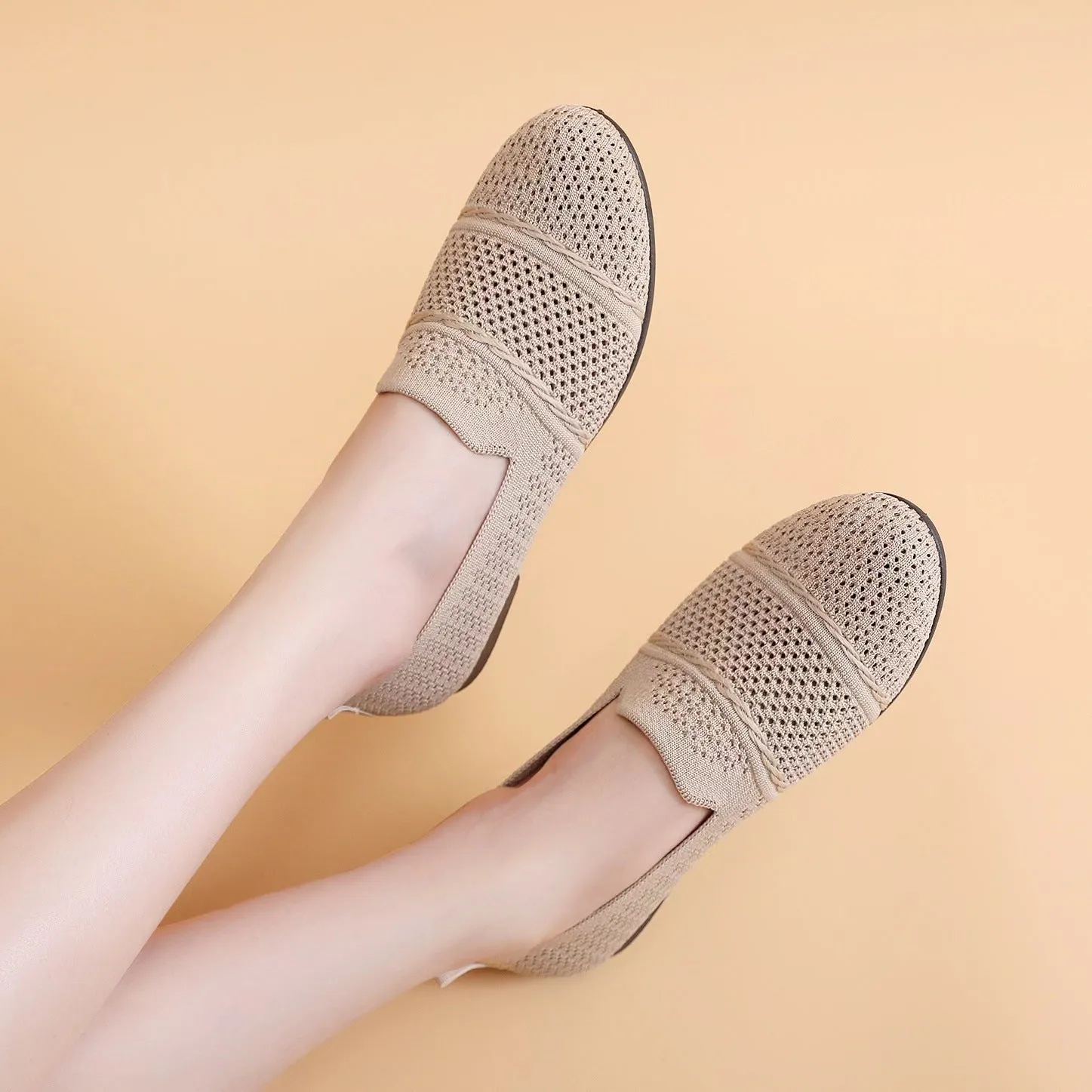 Nanccy Weaving Breathable Loafers  Comfortable Walking Casual Flats Shoes WF05