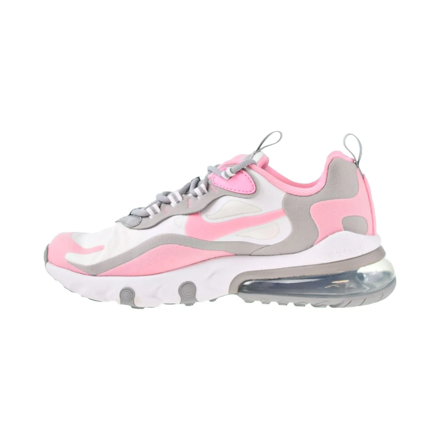 Nike Air Max 270 React Big Kid's Shoes White-Light Solar Flare Heather-Pink
