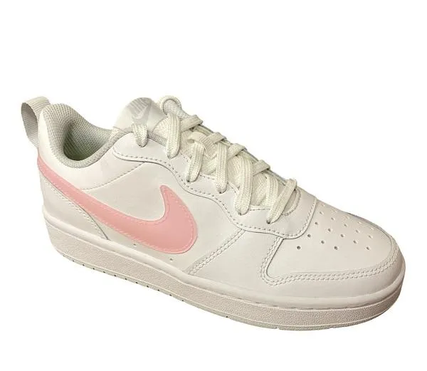 Nike scarpa sneakers da ragazza Court Borough Low 2 DD3023 100 bianco arrurro rosa