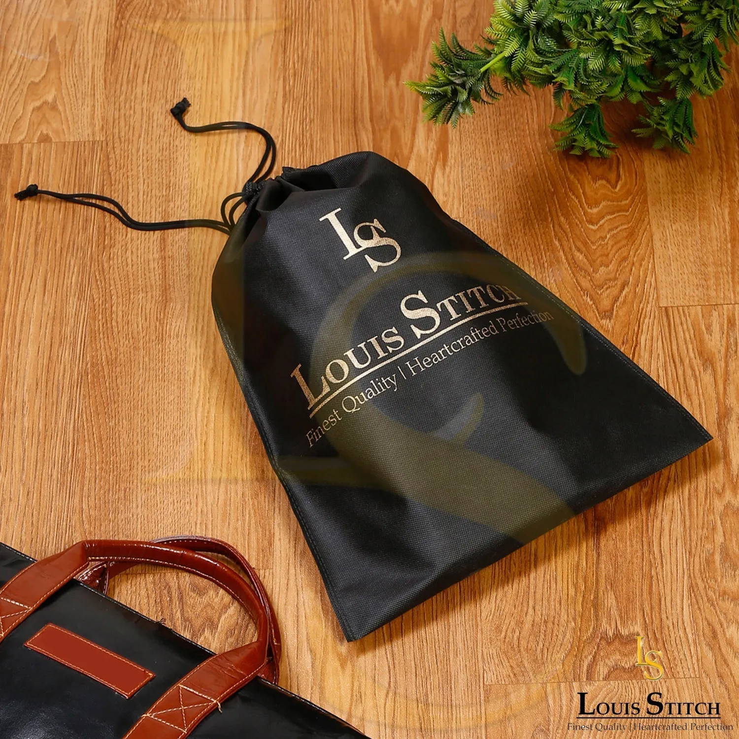 Non Woven Shoe Bag Pack Of  12 Black Plain