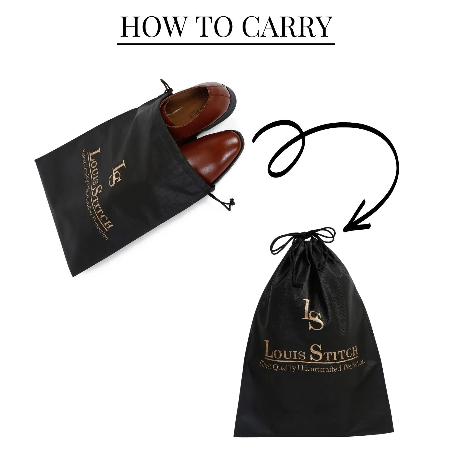 Non Woven Shoe Bag Pack Of  12 Black Plain
