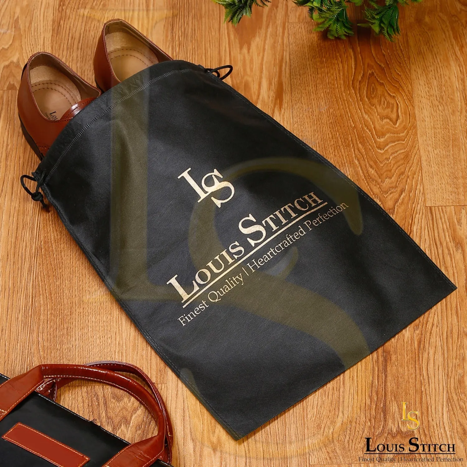 Non Woven Shoe Bag Pack Of  12 Black Plain