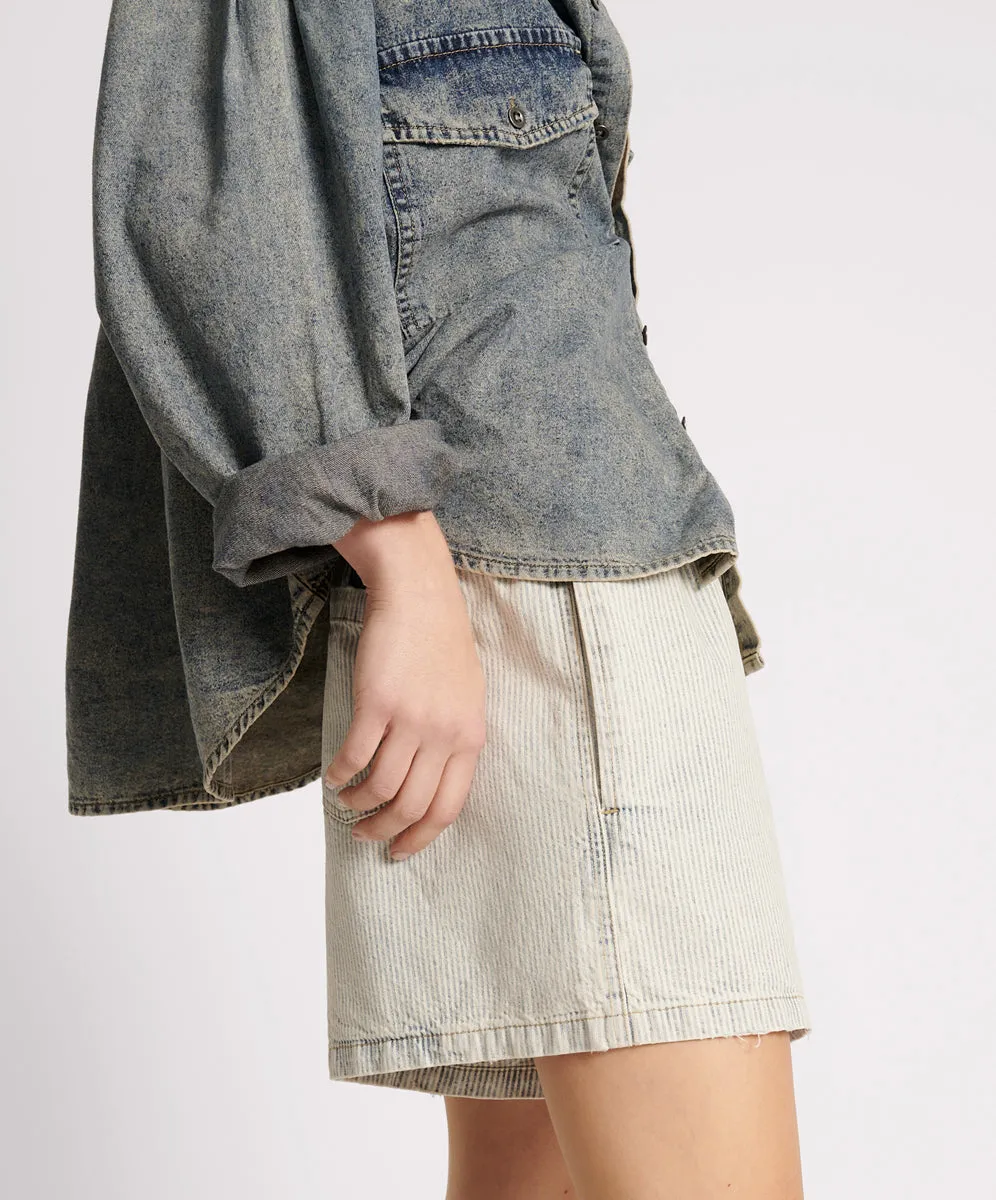 PAINTERS STRIPE DENIM BOXER SHORT
