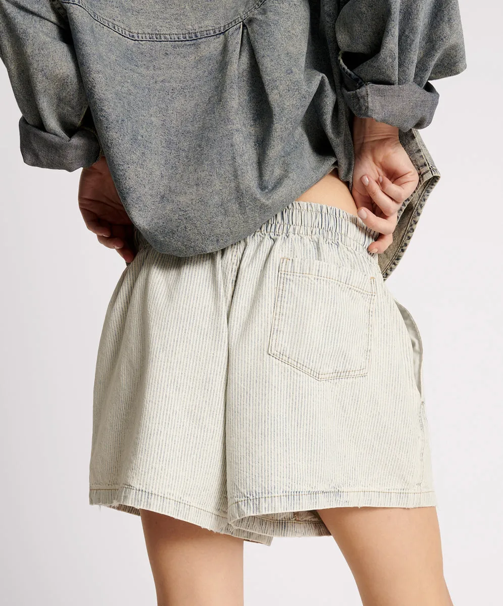 PAINTERS STRIPE DENIM BOXER SHORT