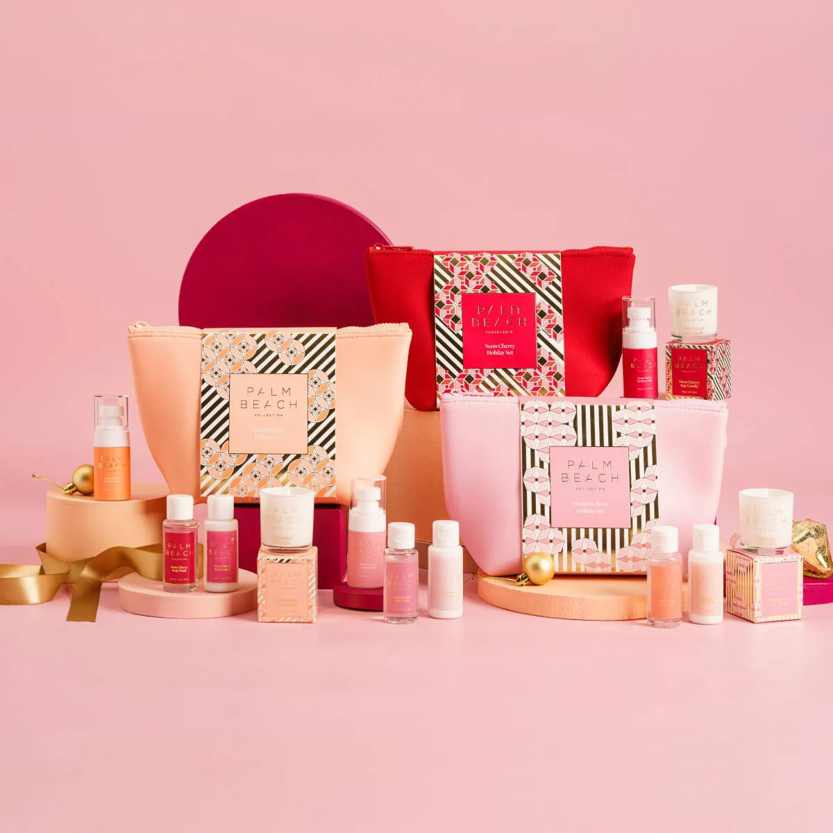 Palm Beach Collection Pistachio Rose Neoprene Beauty Bag Set