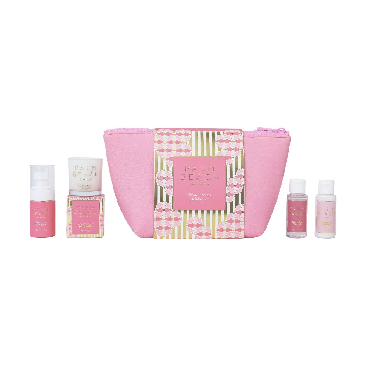 Palm Beach Collection Pistachio Rose Neoprene Beauty Bag Set