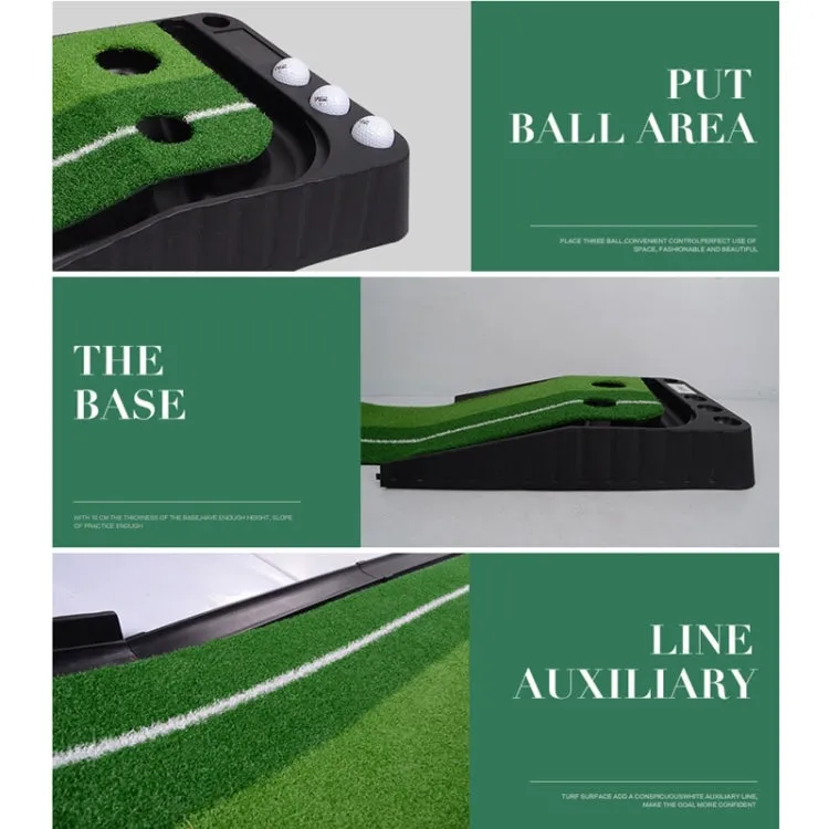 PGM Golf Mini Putting Mat Push Rod Trainer 3m, without Auto Ball Return Fairway (Green)