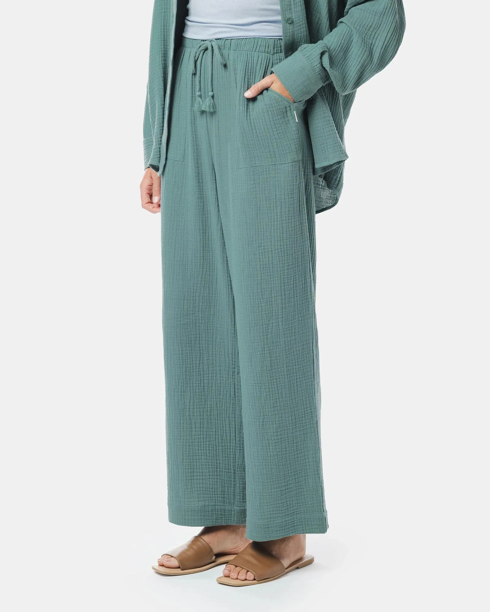 popular  Drawstring Beach Pants - Piping Hot