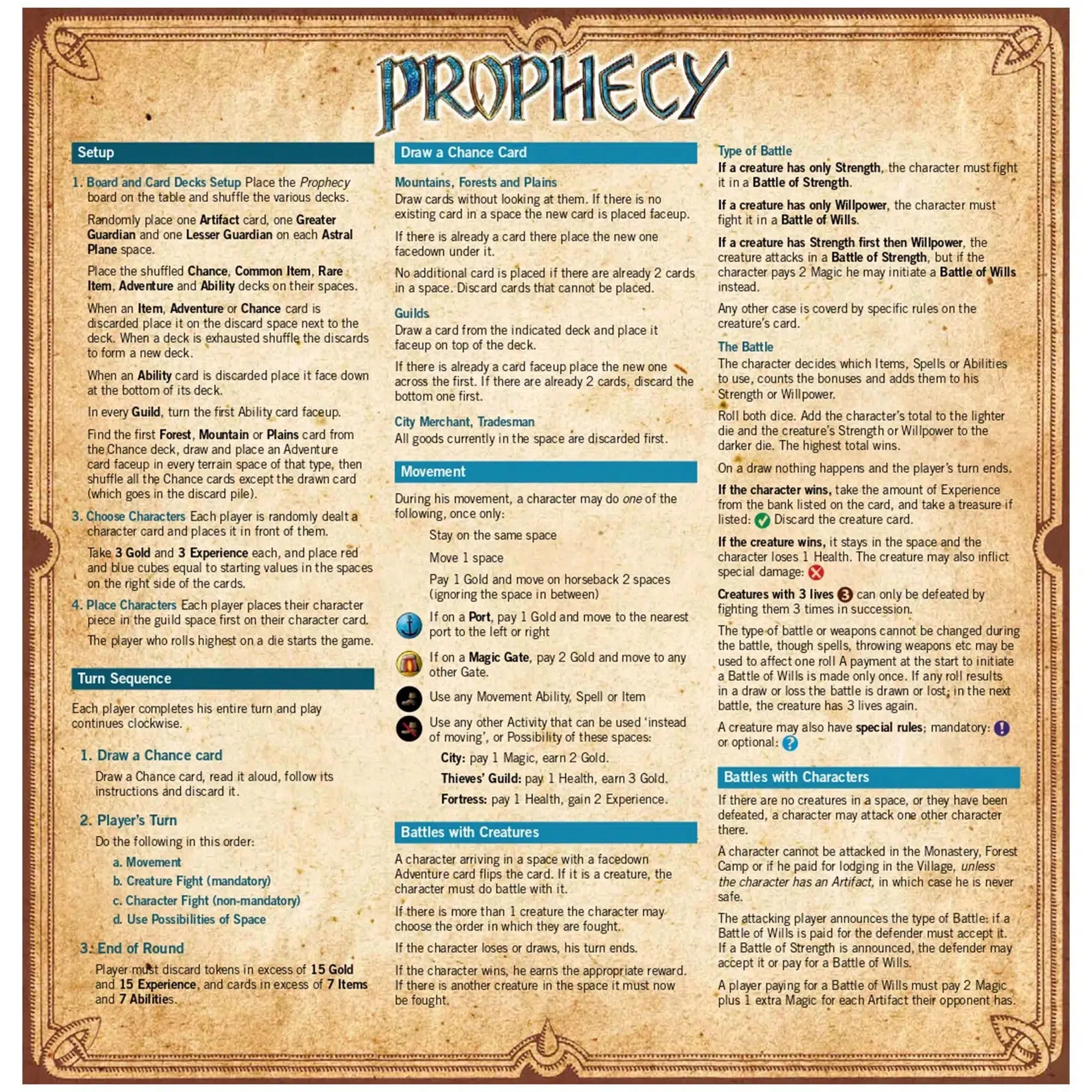 Prophecy - Board Game - Z-Man Games