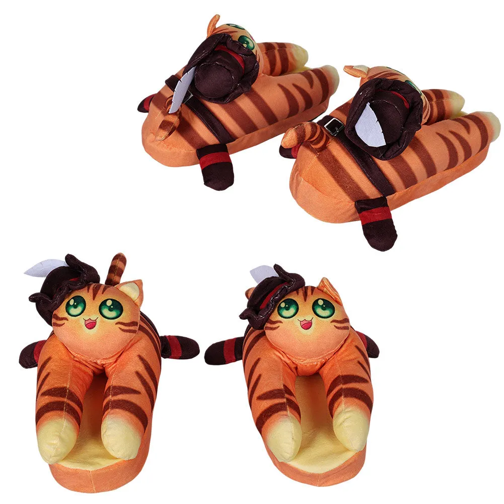 Puss In Boots Cat Plush Slippers Cosplay Shoes Halloween Costumes Accessory Prop