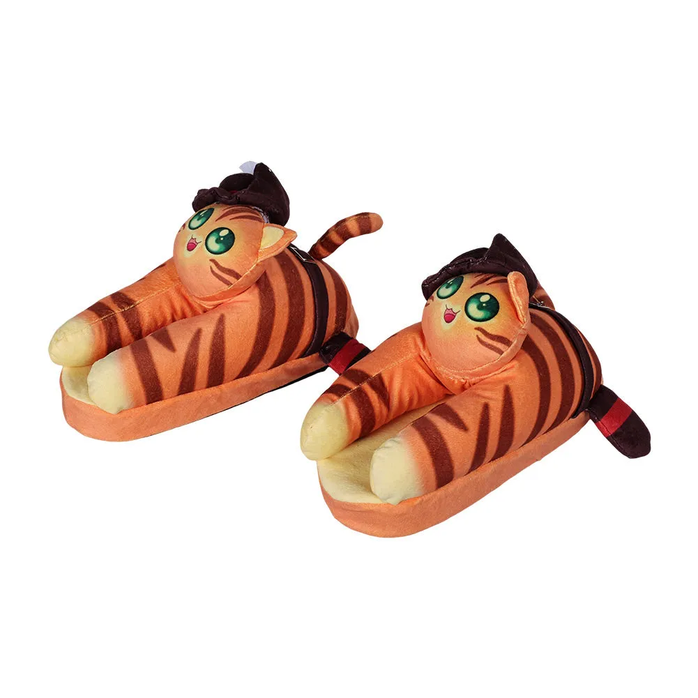 Puss In Boots Cat Plush Slippers Cosplay Shoes Halloween Costumes Accessory Prop