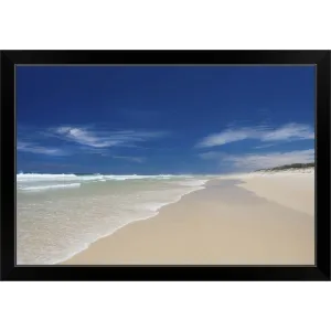 "75 Mile Beach, on Fraser Island, Queensland, Australia." Black Framed Print