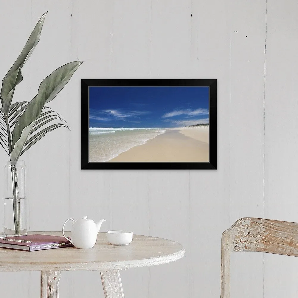 "75 Mile Beach, on Fraser Island, Queensland, Australia." Black Framed Print
