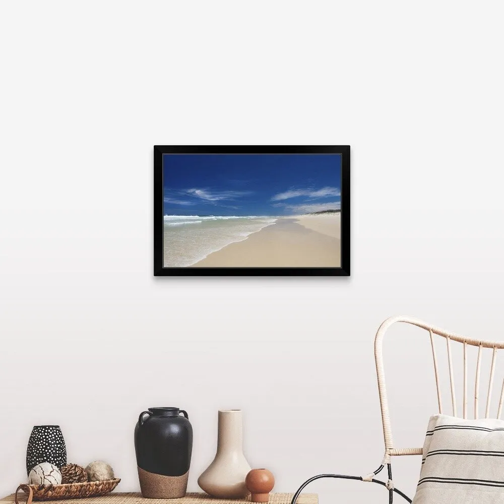 "75 Mile Beach, on Fraser Island, Queensland, Australia." Black Framed Print