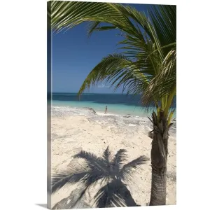 "Beach and Caribbean Sea, Cancun, Quintana Roo, Mexico" Canvas Wall Art