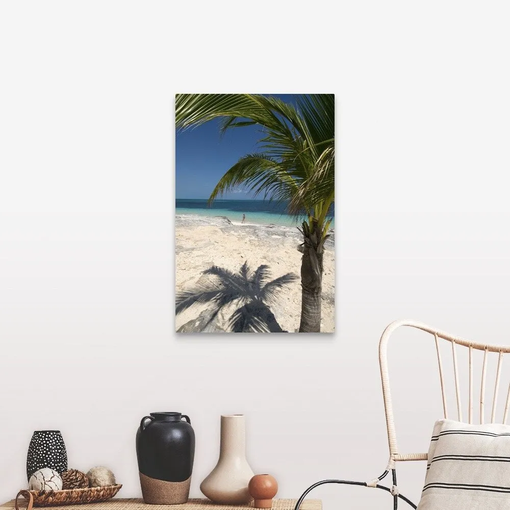 "Beach and Caribbean Sea, Cancun, Quintana Roo, Mexico" Canvas Wall Art