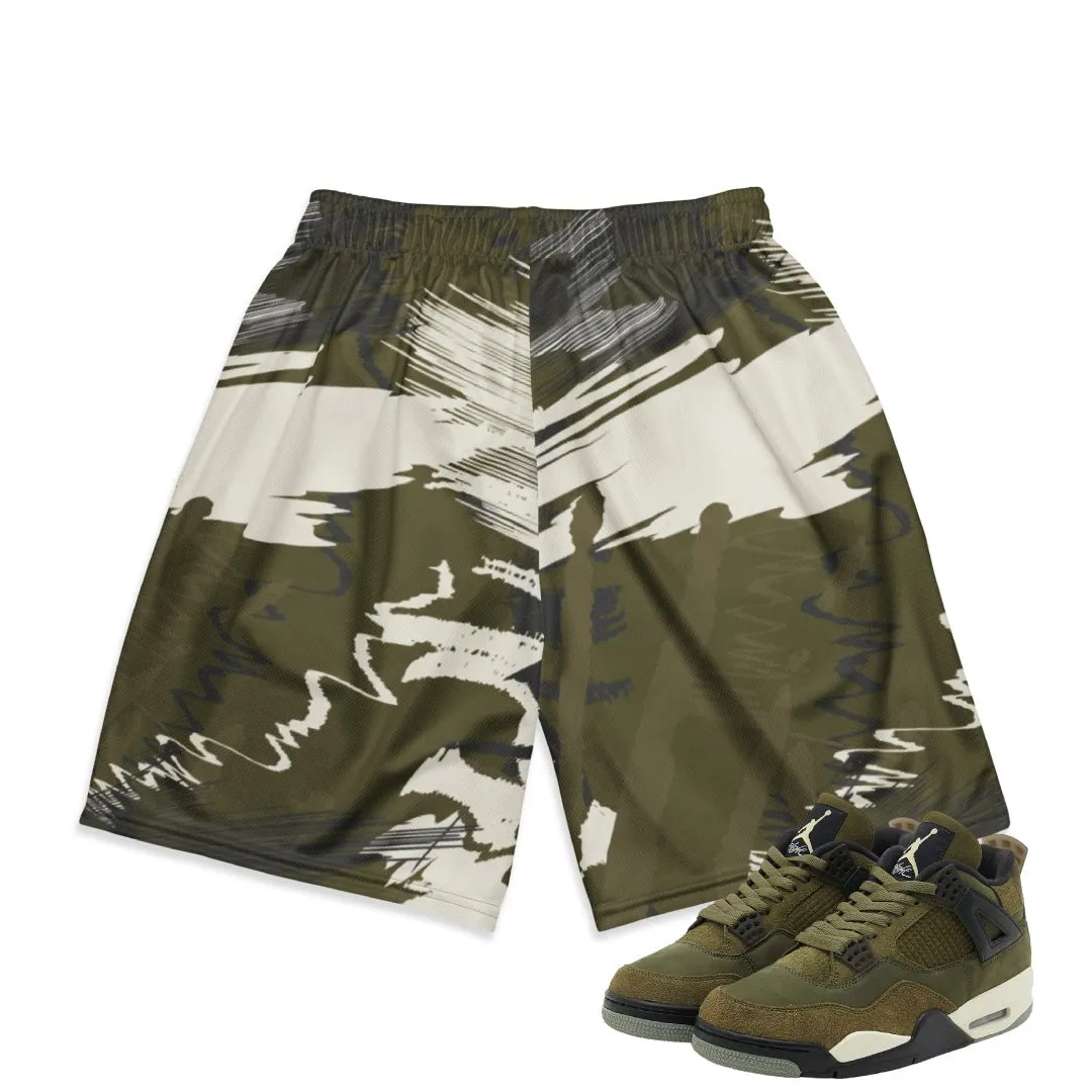 RETRO 4 CRAFT "MEDIUM OLIVE" CAMO MESH SHORTS