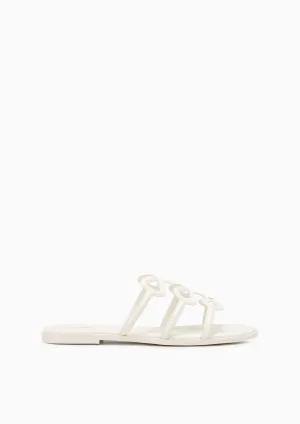 Ribbon Flat Sandals Ivory