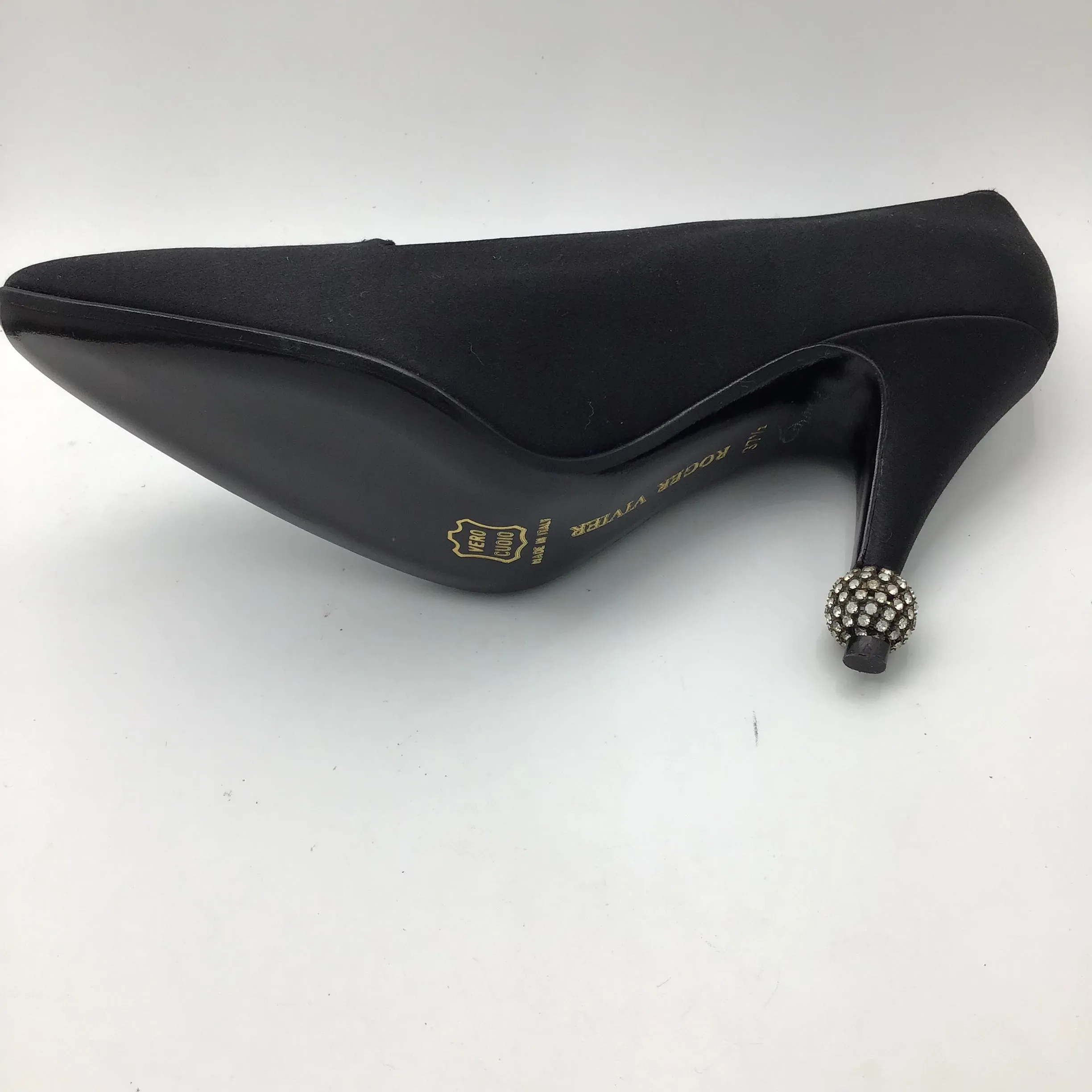 Roger Vivier 90s Black Rhinestone Heeled Pumps