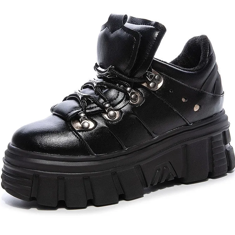 Round Chic - Punk Lace-Up Leather Shoes by The Nevermore