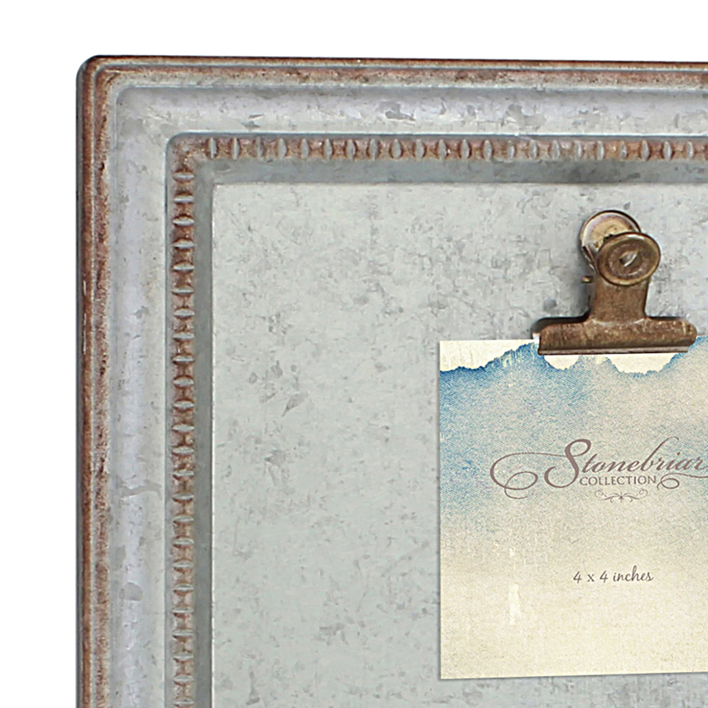 Rustic Galvanized Metal Magnetic Memo Board for Wall with Clip and Wire Basket (WS)