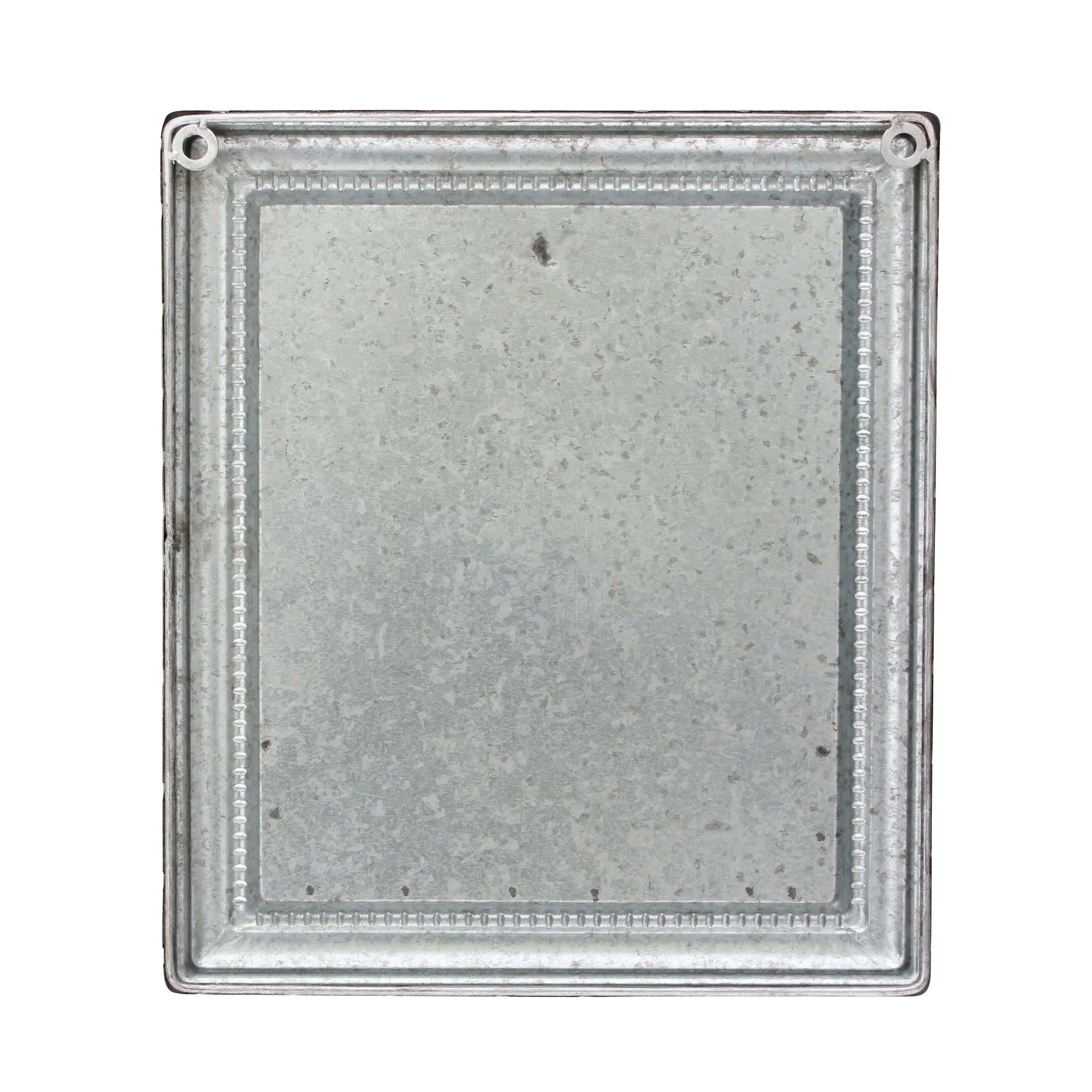 Rustic Galvanized Metal Magnetic Memo Board for Wall with Clip and Wire Basket