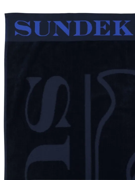 SUNDEK   Logo jacquard cotton terry beach towel 
